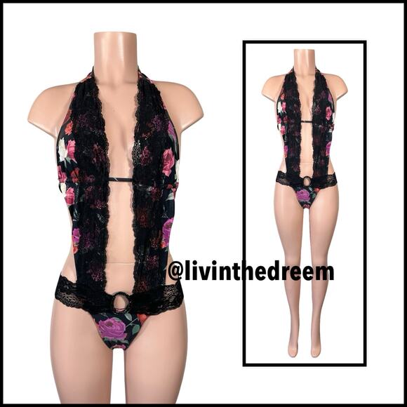 Beach Bunny Mercy Me  Rose and Rhinestone One Piece Monokini SZ L $259 - Picture 4 of 14
